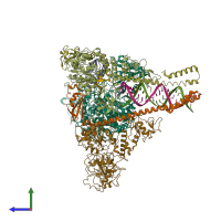 PDB entry 7cxm coloured by chain, side view.