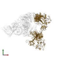 Helicase nsp13 in PDB entry 7cxm, assembly 1, front view.