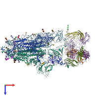 PDB entry 7czz coloured by chain, top view.