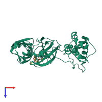 PDB entry 7d1o coloured by chain, top view.