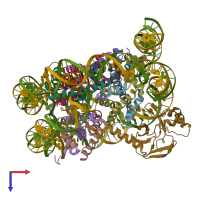 PDB entry 7d1z coloured by chain, top view.