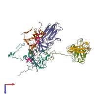 PDB entry 7d3r coloured by chain, top view.