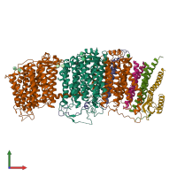 PDB entry 7d3u coloured by chain, front view.