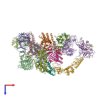 PDB entry 7d43 coloured by chain, top view.