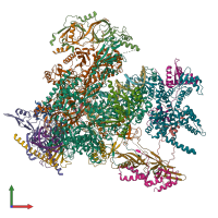 PDB entry 7d58 coloured by chain, front view.