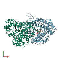 PDB entry 7d7o coloured by chain, front view.