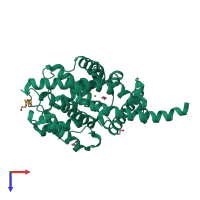 PDB entry 7d7p coloured by chain, top view.