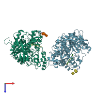 PDB entry 7d9o coloured by chain, top view.