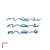 PDB entry 7da4 coloured by chain, top view.