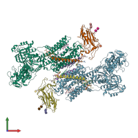 PDB entry 7ddk coloured by chain, front view.