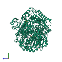 PDB entry 7dia coloured by chain, side view.