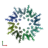 PDB entry 7dsc coloured by chain, front view.