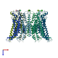 PDB entry 7dsc coloured by chain, top view.