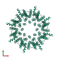 Calcium homeostasis modulator 1 in PDB entry 7dsc, assembly 1, front view.