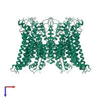 Calcium homeostasis modulator 1 in PDB entry 7dsc, assembly 1, top view.