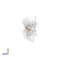 Gastric inhibitory polypeptide in PDB entry 7dty, assembly 1, side view.