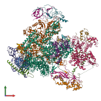 PDB entry 7du2 coloured by chain, front view.