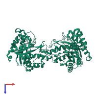 Endo-beta-1,4-mannanase in PDB entry 7dwa, assembly 1, top view.