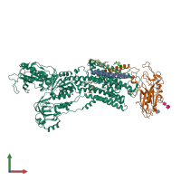 PDB entry 7e20 coloured by chain, front view.