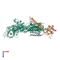 PDB entry 7e20 coloured by chain, top view.
