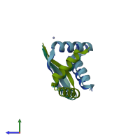 PDB entry 7e4j coloured by chain, side view.