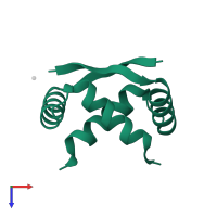 Putative antitoxin VapB12 in PDB entry 7e4j, assembly 2, top view.