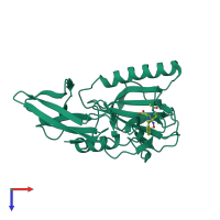 PDB entry 7e61 coloured by chain, top view.