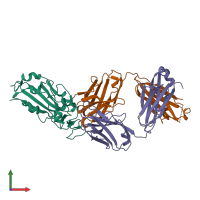 PDB entry 7e86 coloured by chain, front view.