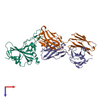 PDB entry 7e86 coloured by chain, top view.