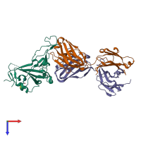 PDB entry 7e8m coloured by chain, top view.