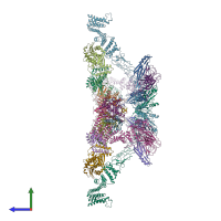 PDB entry 7e8s coloured by chain, side view.