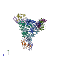 PDB entry 7e9n coloured by chain, side view.