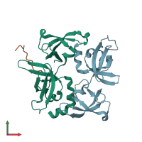 PDB entry 7ef0 coloured by chain, front view.