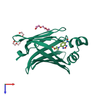 PDB entry 7ego coloured by chain, top view.