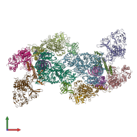 PDB entry 7egq coloured by chain, front view.