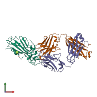 PDB entry 7ejz coloured by chain, front view.