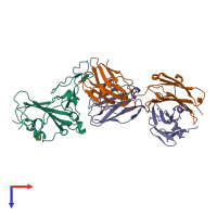 PDB entry 7ejz coloured by chain, top view.