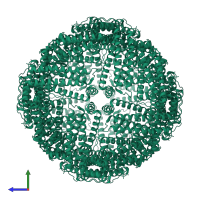 Ferritin in PDB entry 7ek4, assembly 1, side view.