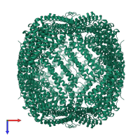 Ferritin in PDB entry 7ek4, assembly 1, top view.