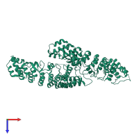 Guanine nucleotide exchange protein SMCR8 in PDB entry 7el6, assembly 1, top view.