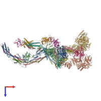 PDB entry 7enj coloured by chain, top view.