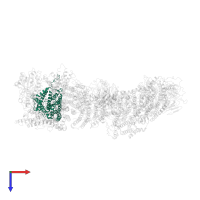 NAD(P)H-quinone oxidoreductase subunit 1, chloroplastic in PDB entry 7eu3, assembly 1, top view.