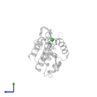 CHLORIDE ION in PDB entry 7ex7, assembly 3, side view.