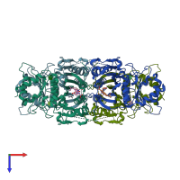 PDB entry 7ezp coloured by chain, top view.