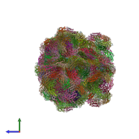 PDB entry 7ezx coloured by chain, side view.