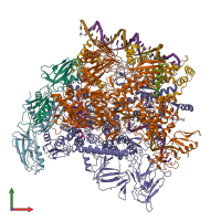 PDB entry 7f0r coloured by chain, front view.