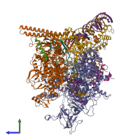 PDB entry 7f0r coloured by chain, side view.