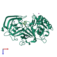 PDB entry 7f1d coloured by chain, top view.