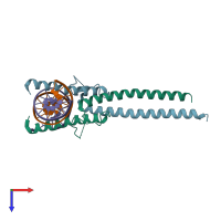 PDB entry 7f2f coloured by chain, top view.