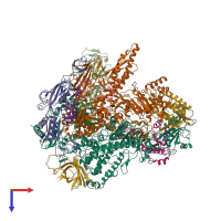 PDB entry 7f4g coloured by chain, top view.